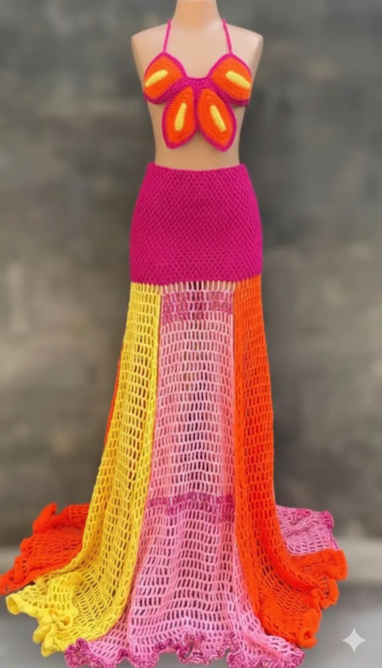 Vestido de crochê